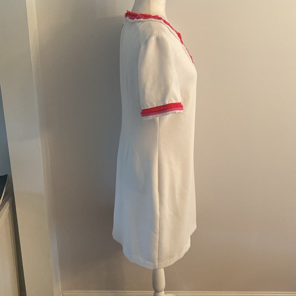 Trina Turk dress white with pink and red pipping - Picture 6 of 13